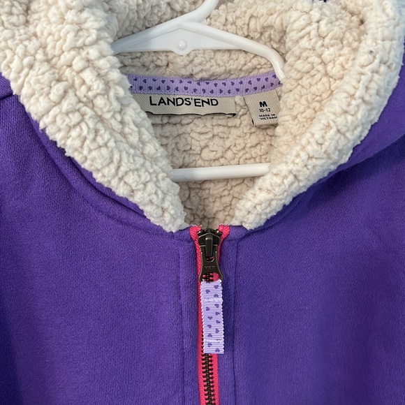 Lands’ End Girl’s hooded sharps lining jacket - Picture 2 of 7